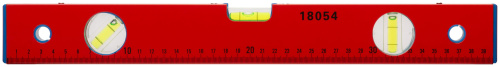 Уровень "Стандарт", 3 глазка, красный корпус, фрезерованная рабочая грань, шкала  400 мм