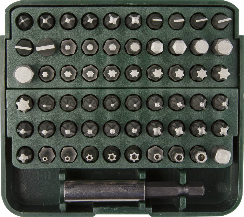 Набор бит "GRAND-61" с адаптером, KRAFTOOL 26140-H61, в пластиковом боксе, Cr-V, 61 предмет