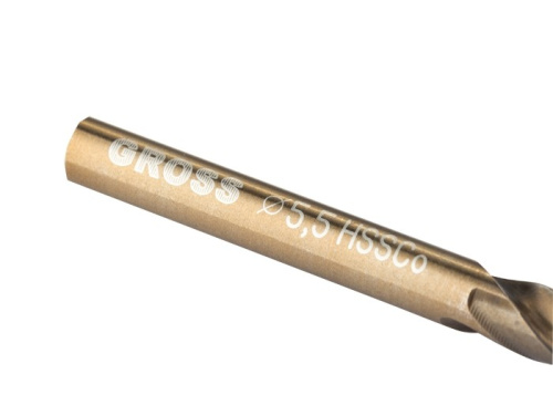 Сверло спиральное по металлу, 5,5 мм, HSS-Co Gross